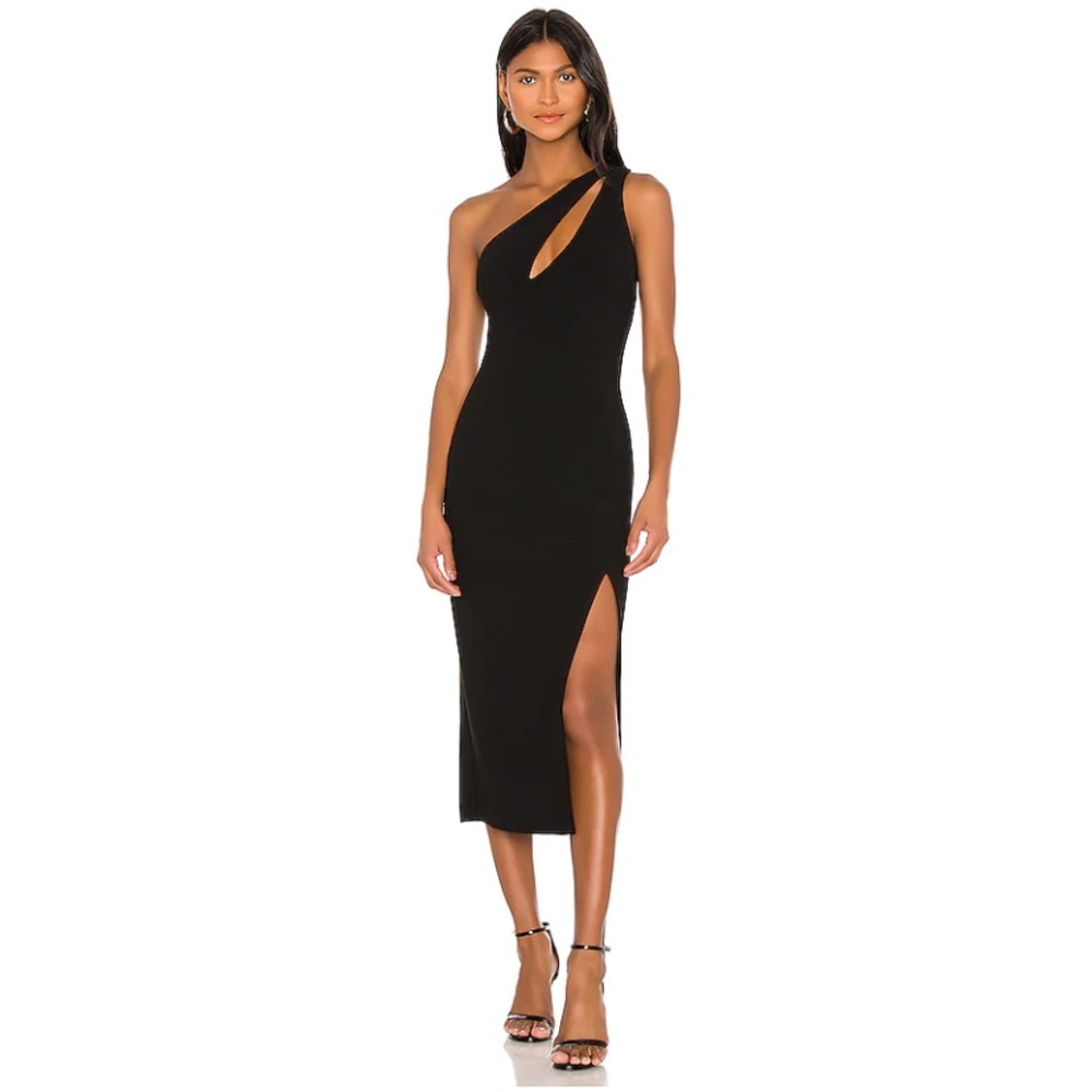 Emerald Avenue Asymmetric Midi Dress